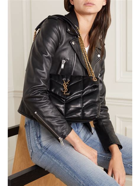 ysl loulou matte black|SAINT LAURENT Puffer small quilted leather shoulder .